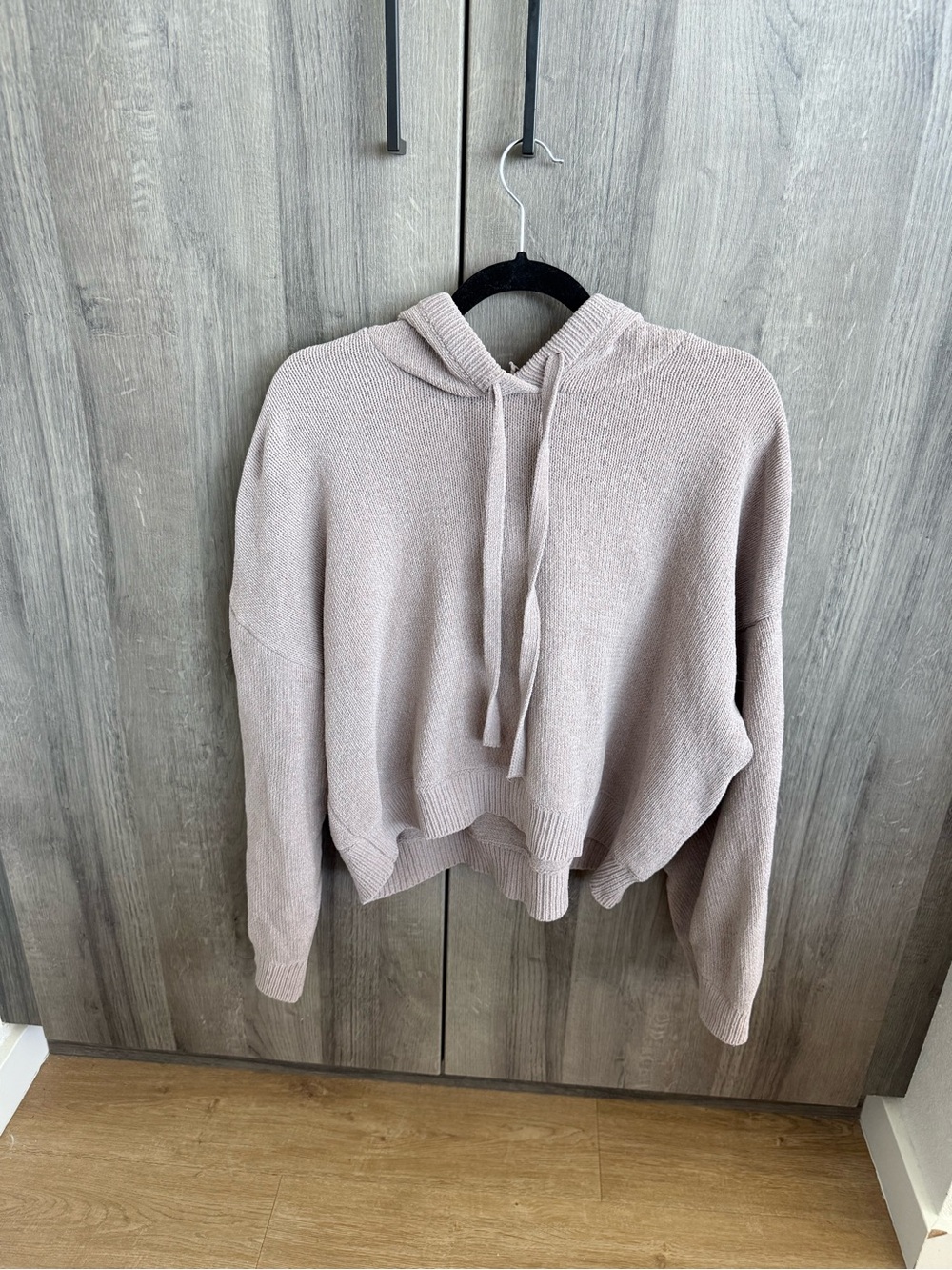 H&M Neutral Knit Hoodie & sweatpant set